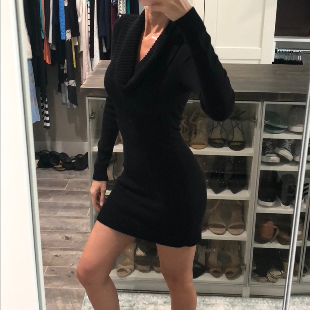 BCBG Max Azria Turtleneck Sweater Dress Sm Black
